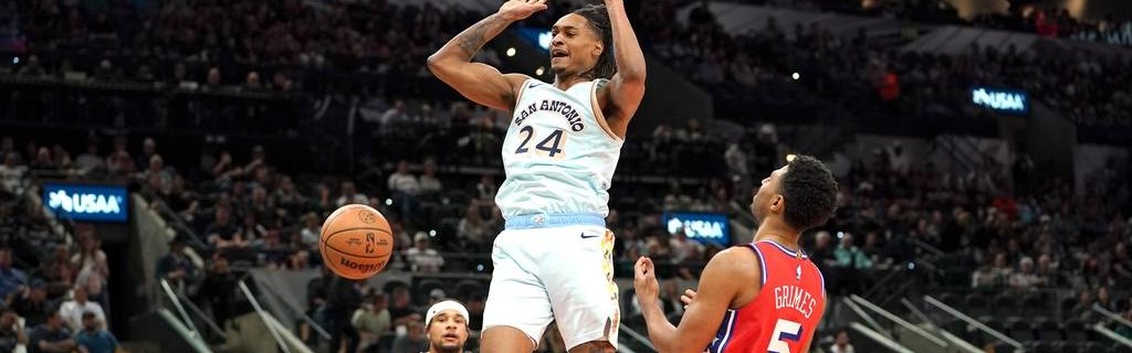 76人4人空砍20+遭3连败 索汉23分瓦塞尔20分马刺胜