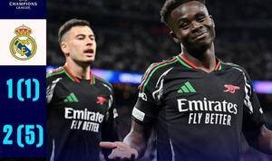 欧冠4强出炉！阿森纳2-1双杀皇马！结束16年等待，赖斯全场最佳